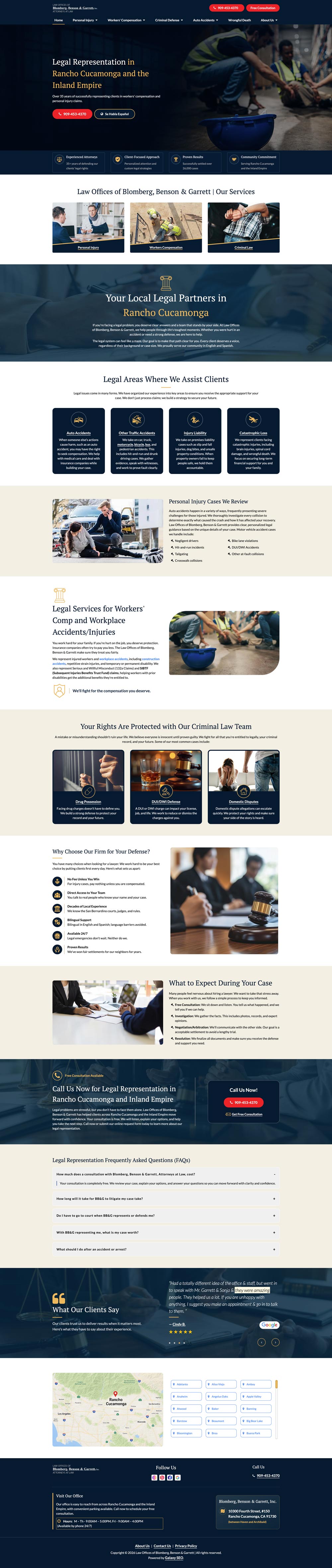 Law Offices of Blomberg, Benson & Garrett website preview
